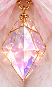 Prismatic faceted decorative charm, supplied brand detail